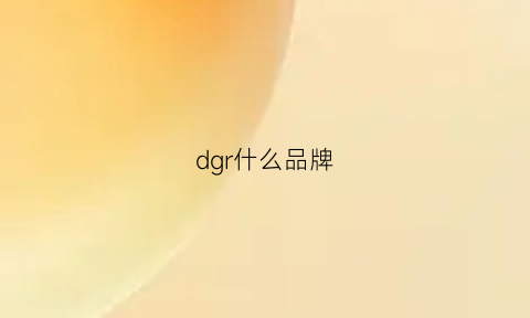 dgr什么品牌(dg是什么牌子中文)