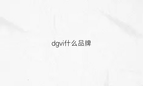 dgvi什么品牌