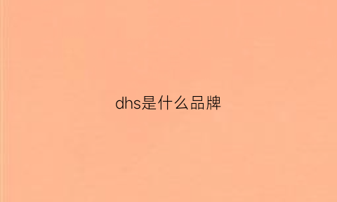 dhs是什么品牌(dh是什么品牌的缩写)