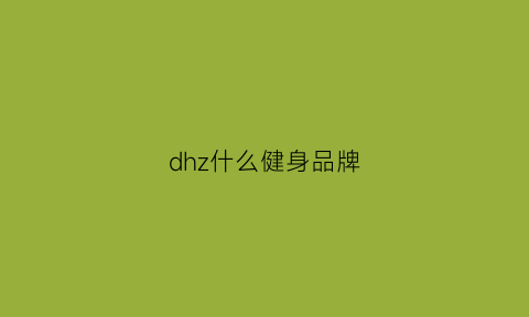 dhz什么健身品牌