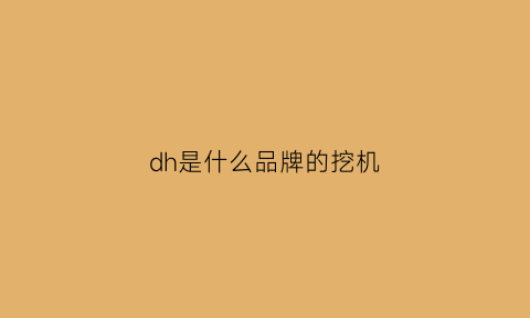 dh是什么品牌的挖机(dx什么挖机)