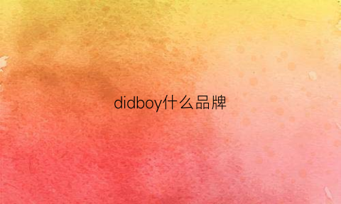 didboy什么品牌