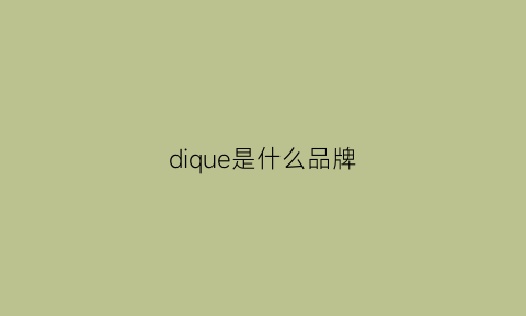 dique是什么品牌(digu是什么牌子)