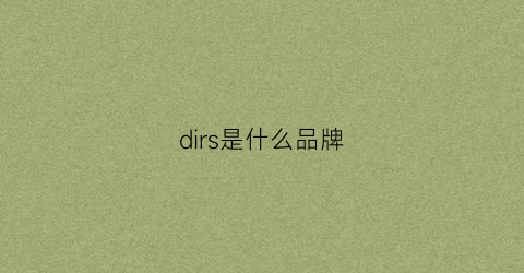 dirs是什么品牌(dist什么牌子)