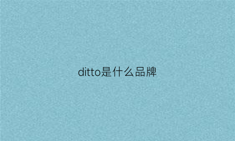 ditto是什么品牌