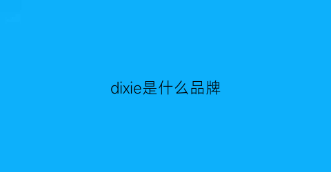 dixie是什么品牌(dicerui是什么品牌)