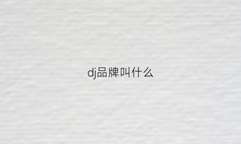 dj品牌叫什么(dj品牌全称)