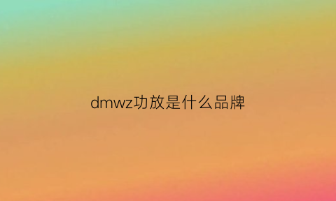 dmwz功放是什么品牌(dmuis功放)