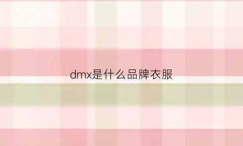 dmx是什么品牌衣服(dmx是什么牌子)