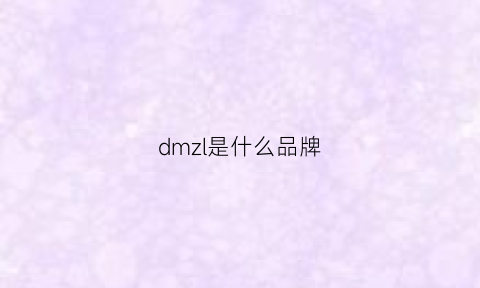 dmzl是什么品牌(dmzl是什么牌子)