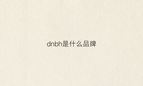 dnbh是什么品牌(DNBH是什么品牌)