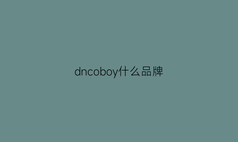 dncoboy什么品牌(dynaco是什么牌子)