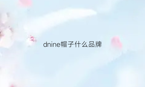 dnine帽子什么品牌(d的帽子品牌)