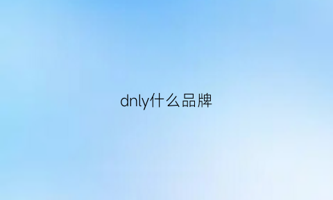 dnly什么品牌