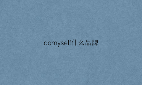 domyself什么品牌(domedia是什么牌子)