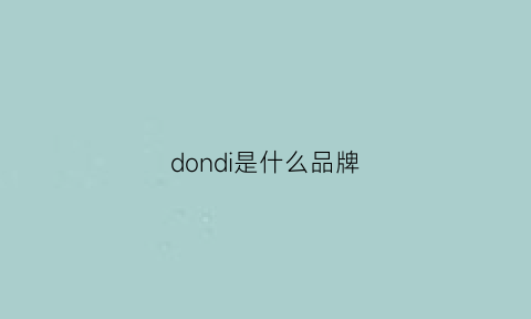 dondi是什么品牌(don是什么牌子)