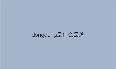 dongdong是什么品牌