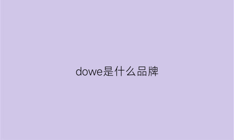 dowe是什么品牌(dowin是什么牌子)