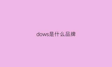 dows是什么品牌(dowin是哪里的牌子)