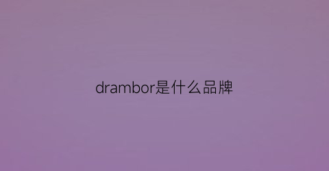 drambor是什么品牌(dram是什么东西)