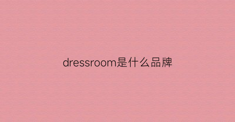 dressroom是什么品牌(dress是什么牌子)