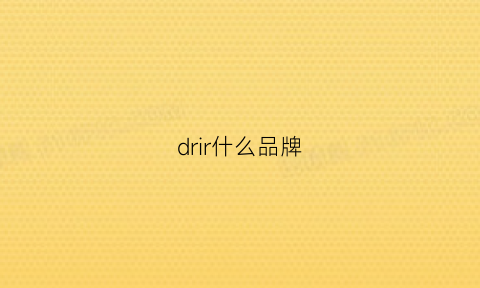 drir什么品牌(dririder什么牌子)