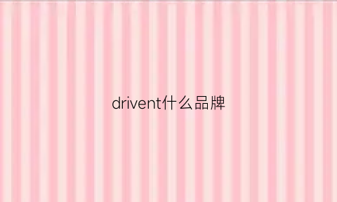 drivent什么品牌(drivesystems品牌)