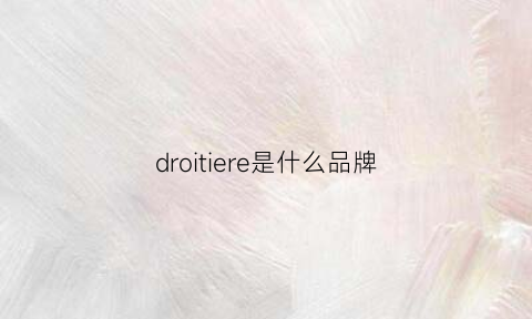 droitiere是什么品牌