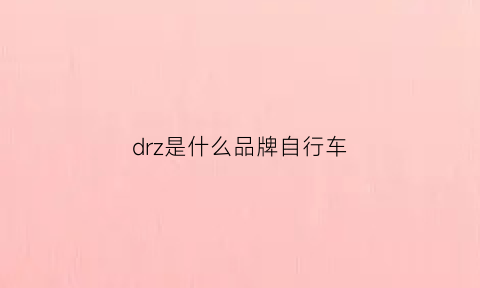 drz是什么品牌自行车(dkaln是什么牌自行车多少钱)