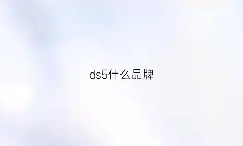 ds5什么品牌