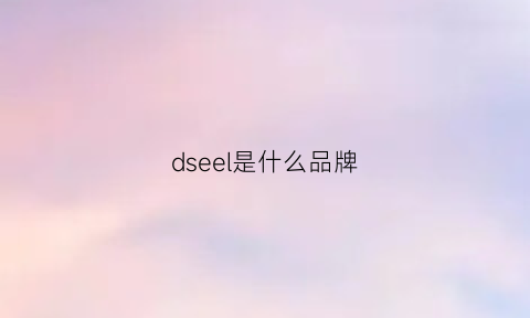 dseel是什么品牌(sdeerhe是什么牌子)