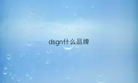 dsgn什么品牌(dsign是什么品牌)