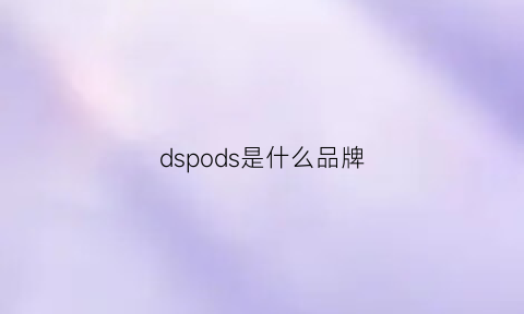 dspods是什么品牌(dsp是什么产品)