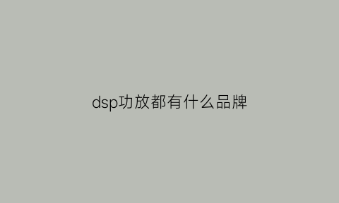 dsp功放都有什么品牌(dsp功放是什么类型功放)