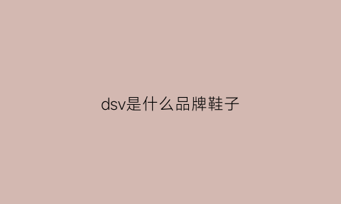 dsv是什么品牌鞋子