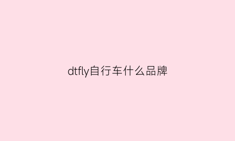 dtfly自行车什么品牌(dtfu自行车)