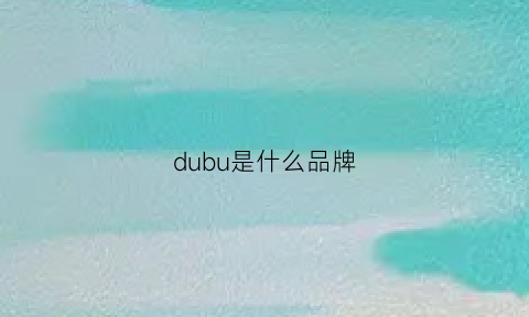 dubu是什么品牌(dux是什么品牌)