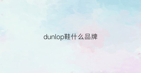 dunlop鞋什么品牌