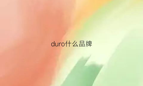 duro什么品牌(duloren是什么牌子)