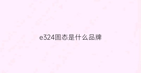 e324固态是什么品牌(e41-80固态)