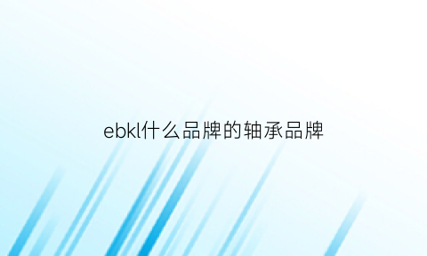 ebkl什么品牌的轴承品牌(ekm轴承)