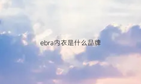 ebra内衣是什么品牌(eblin内衣)