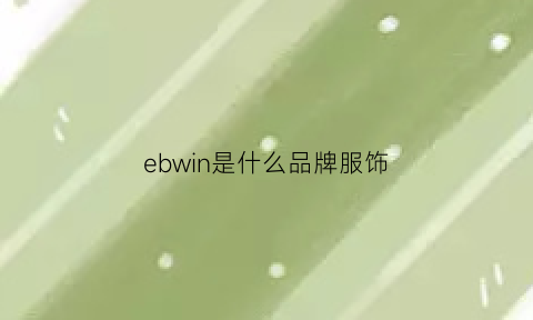 ebwin是什么品牌服饰(eb是什么品牌服装)