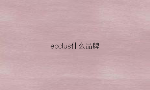 ecclus什么品牌(ecstasy品牌)