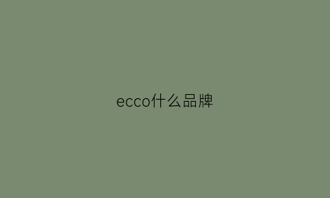 ecco什么品牌(ecco什么牌子中文叫什么)