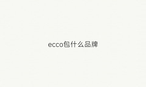 ecco包什么品牌