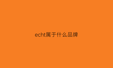 echt属于什么品牌(ecy是什么品牌)