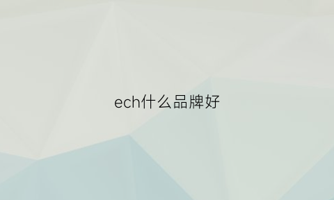 ech什么品牌好(ece是什么牌子)