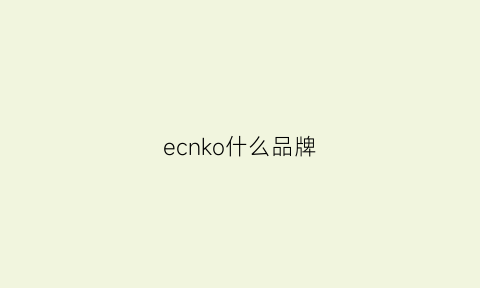 ecnko什么品牌(ecook啥牌子)