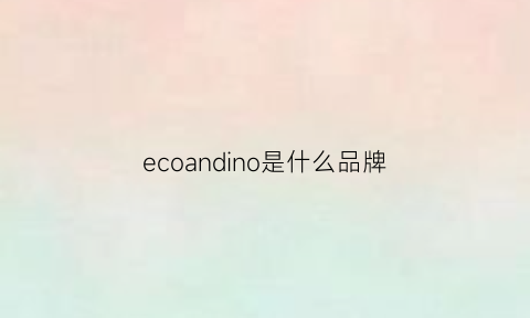 ecoandino是什么品牌(ecowin是什么牌子)